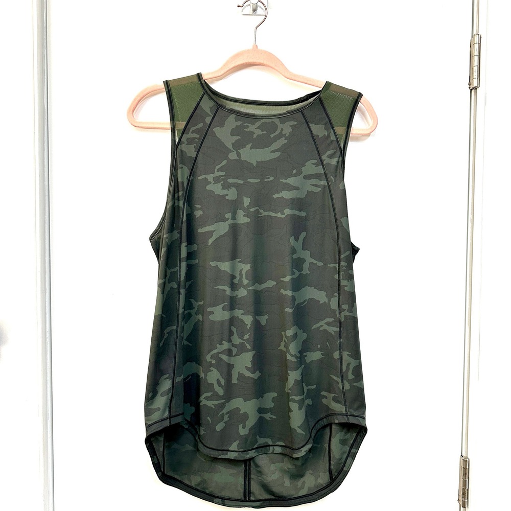 Lululemon Sculpt Tank Top 10 Heritage 365 Camo Dark Olive Multi Mesh Back Cutout